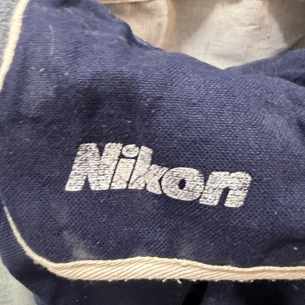 Nikon Camera Bag OS Navy Vintage F2 Canvas Shoulder Strap 80s With F2 Manual